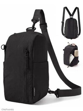 Small Crossbody Sling Bag with Multiple Pockets, Nylon Puffer Handbag for